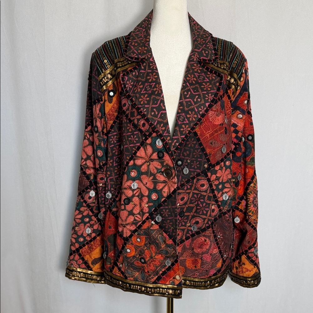 Soft Surroundings Multicolor Patchwork Blazer - image 2